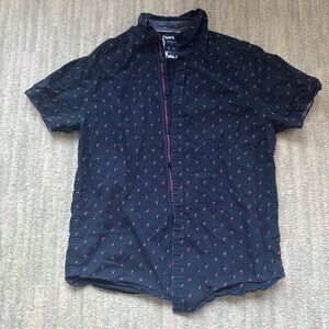 Denim & Flower Navy Flamingo Print Shirt